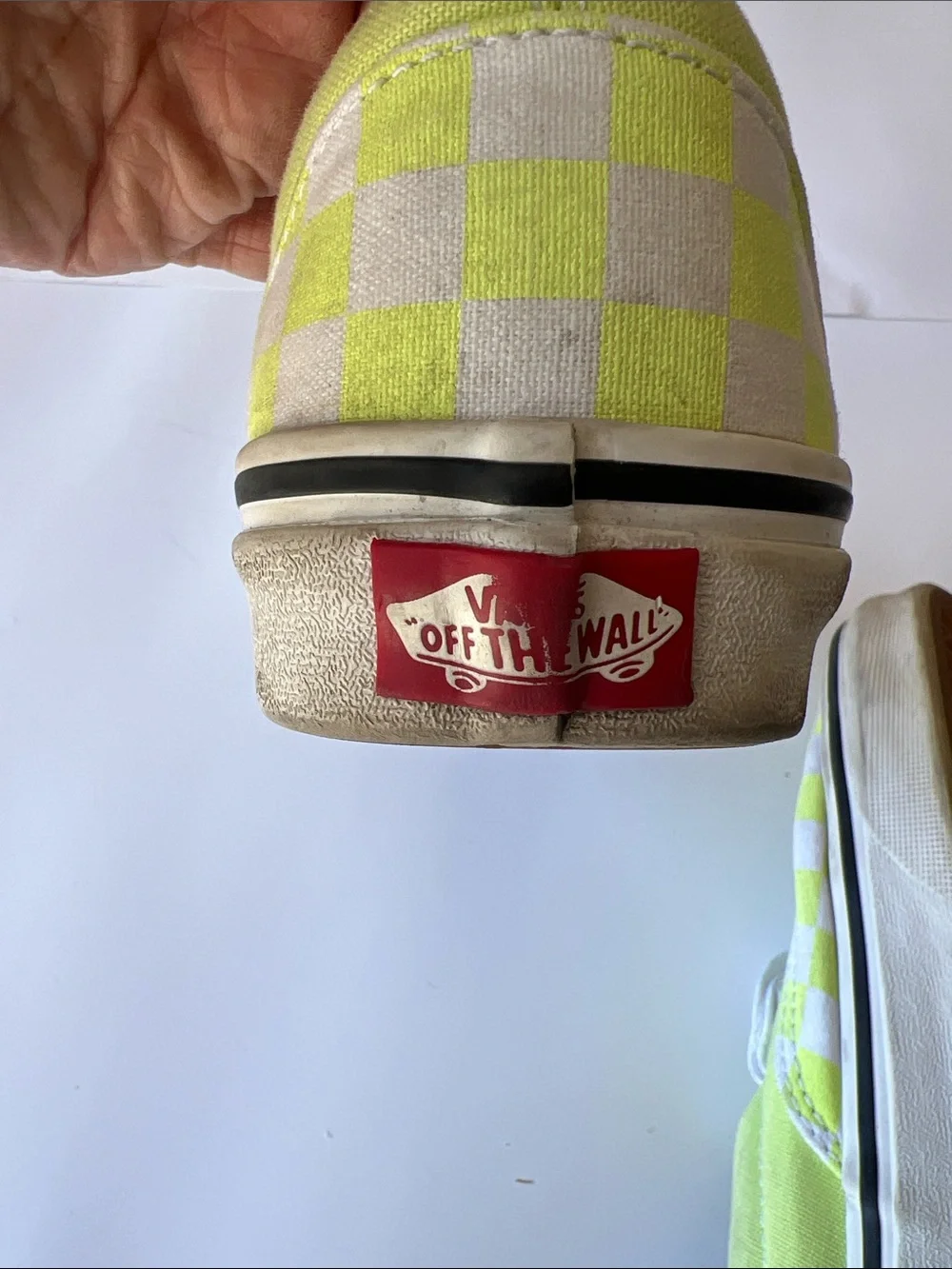 Vans Kids Checkerboard Lace-Up Sneakers - Neon Lime/White